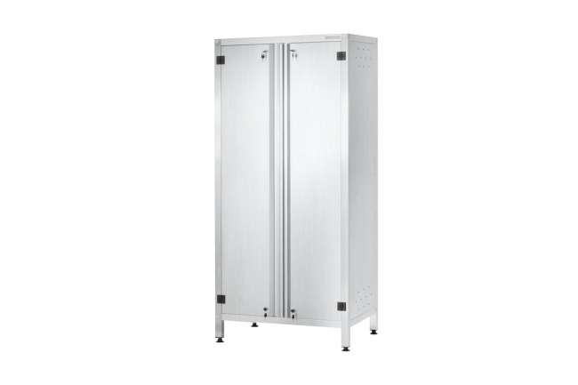 Шкаф кухонный ШЗКп - 600*600*1800 "Profi Inox", двери распашные, 2 сплошные полки, без к-та замков